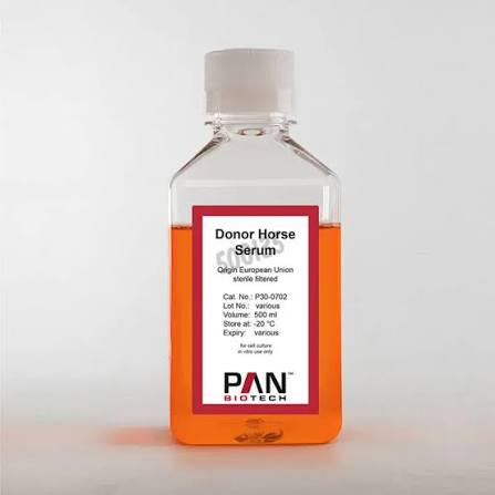 Donor Horse Serum, sterile filtered, Virus and Mycoplasma tested-500ml