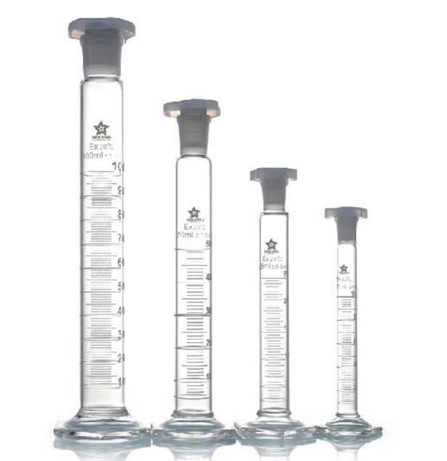 Measuring glass cylinder with glass base with Lid 250 ml